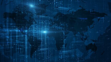 Abstract Futuristic Technology Background, The high-tech digital world of the future