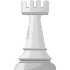 White Chess Rook Tower Piece With Transparent Background Isolated Game Strategy Board Game Competition Piece Isolated