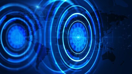 Circular Technological Background, The high-tech digital world of the future
