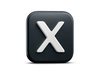 yes and no button - Glossy Black Rounded Square Button with White “X” Symbol – Modern Close/Delete Icon for User Interface, App Design, and Digital Navigation