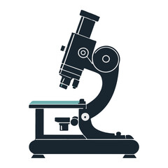 Modern microscope illustration for science and research isolated on transparent background