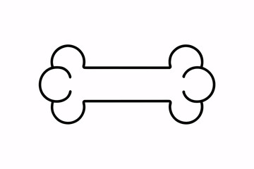 Minimalist Bone Outline Vector Icon: Halloween, Pirate, Death Symbol