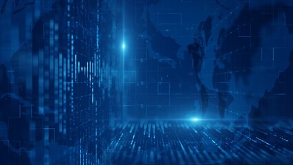 Modern Futuristic Technology Background, Abstract Digital Cyber Network Concept