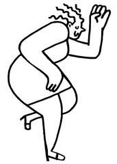 Naklejka premium Groovy woman png dancing sticker, party doodle on transparent background