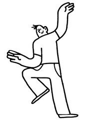 Naklejka premium Groovy woman png dancing sticker, party doodle on transparent background