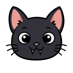 Cute muzzle of a black cat close up halloween