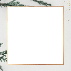 Obraz premium Gold frame Christmas festive png background