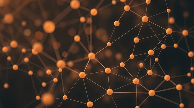 Abstract Tech Network with Dots and Plexus Lines on Geometric Mesh Background