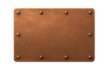 Blank copper steampunk metal plate with rivets