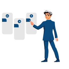 Corporate Data Visualization Interface Illustration. Vector flat person illustration. Business Concept illustrations