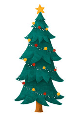 Christmas tree png sticker, festive decoration illustration, transparent background
