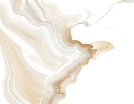 Flowing swirls of creamy white and tan marble pattern against a solid black background create an abstract design