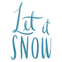 Let it snow png Christmas sticker, winter aesthetic typography on transparent background