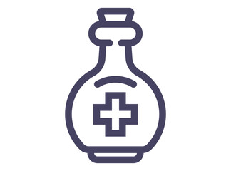 Medical flask black icon. Flat illustration.