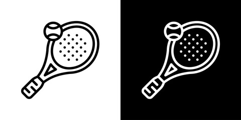 Padel  Icon Set. Clean Line Design With Light And Dark Versions For Versatile Use. 