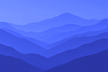 mountains in the mountains - Abstract Blue and Purple Mountain Layers – Stylized Minimalist Landscape with Atmospheric Perspective and Gradient Sky Representing Calm, Depth, and Natural Serenity