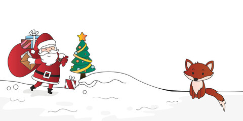 Christmas, Santa cartoon png border, transparent background