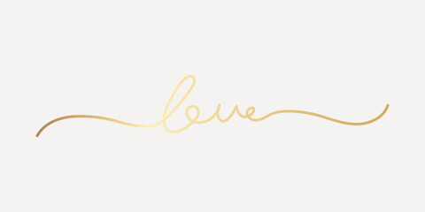Elegant gold script design, hand drawn vector