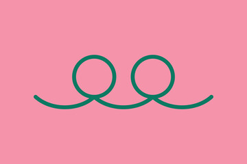 Obraz premium Green squiggle bow abstract geometric flat illustration vector