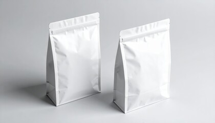 white zip pouch packaging mockup