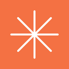 White snowflake winter decorative geometric flat illustration vector