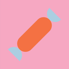 Orange candy geometric food flat illustration vector