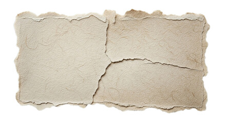 Torn paper with sand texture isolated on transparent background