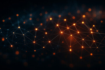 AI generated glowing data nodes and neural links representing artificial intelligence connectivity digital energy and futuristic information flow in cyberspace