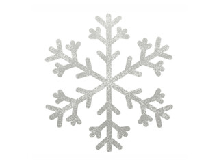 Shiny silver snowflake clipart, minimalist winter ornament