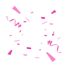 Pink Confetti Celebration Design Festive Sprinkles, Streamers & Party Decoration Elements