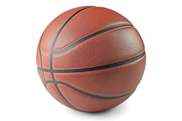 Textured Orange Basketball Isolated on White Background Sport Equipment Round Ball