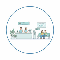 symbolizing patient registration with healthcare connection and trust.