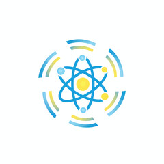 innovative symbol of nuclear science initiative combining energy, research, and safe technology.