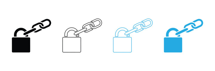 Lock and chain for security, protection and safety design,Chain Lock Icon Pad Lock Steel Metal Keyhole Padlock Black White Silhouette Symbol Icon
