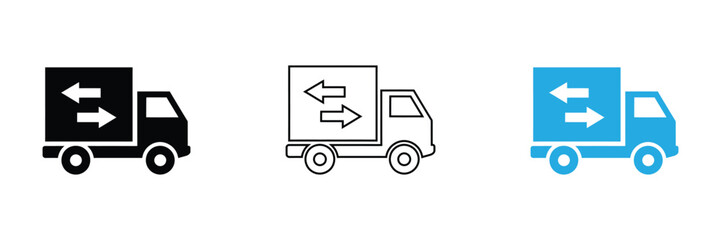 Delivery truck icon logo design. Delivery truck sign and symbol. Shipping fast delivery icon,Shipping truck icons for efficient deliveries and logistics.editable stroke