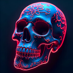 Dia de Muertos neon skull