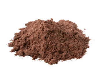 透明背景（png）に砂糖入りのココアの粉