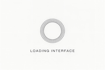 Loading Interface Concept: A minimalist design featuring a circular loading symbol, elegantly illustrating the concept of waiting, progress, and system updates.