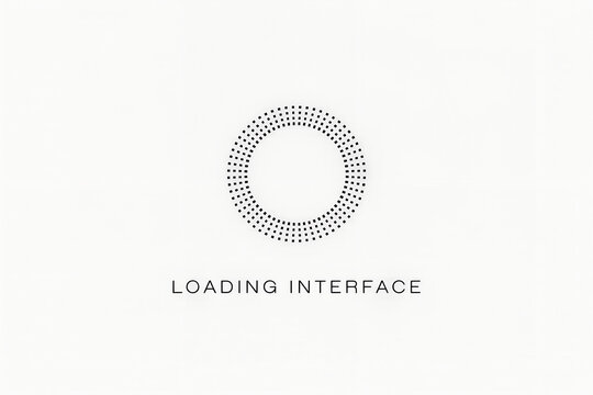 Loading Interface Concept: A minimalist design featuring a circular loading symbol, elegantly illustrating the concept of waiting, progress, and system updates.