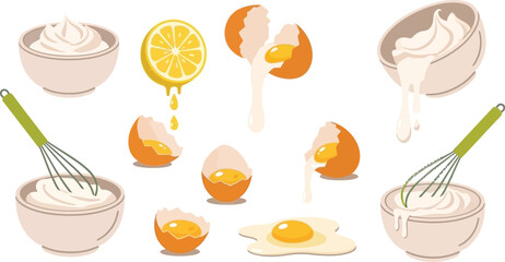 Baking ingredients in a bright, fresh style offer endless possibilities for culinary creations and illustrate the art of cooking with essential elements