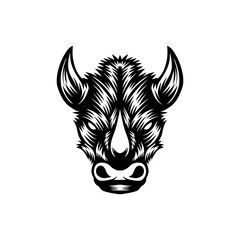 rhino head illustration logo