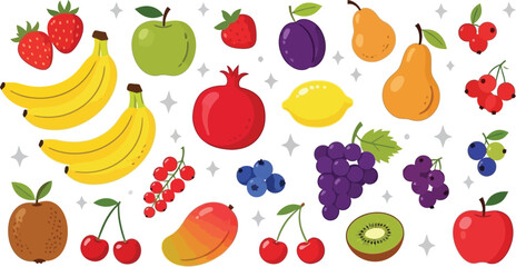 Vibrant fruit assortment with playful star accents, perfect for promoting healthy eating or adding a cheerful touch to your designs and recipes now
