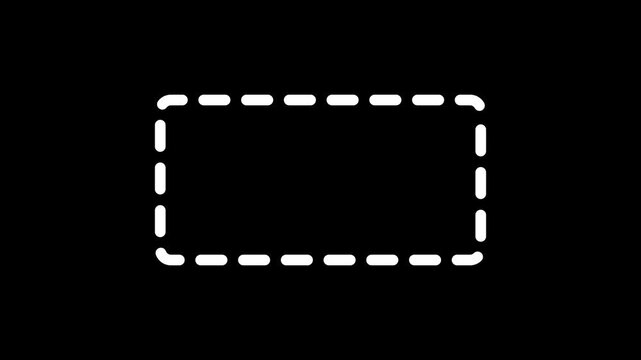 White Dashed Rectangle Border on Black Background outline frame
