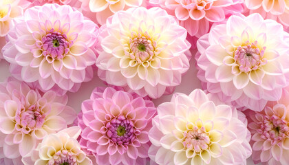 Close-up of the beauty of pompom dahlia flowers