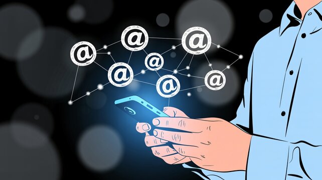 Connect globally through digital communication with smartphone