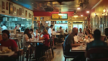 Inside a busy restaurant