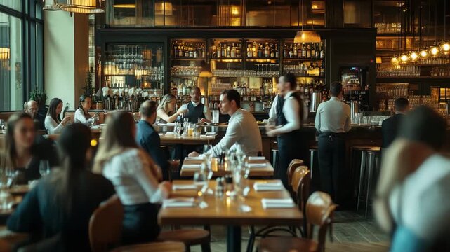 Inside a busy restaurant