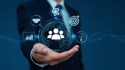 Professional team collaboration, growth, and innovation concept