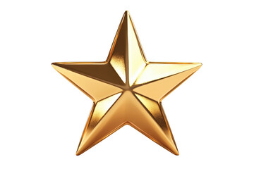 Obraz premium Gleaming Golden Star isolated on a transparent background