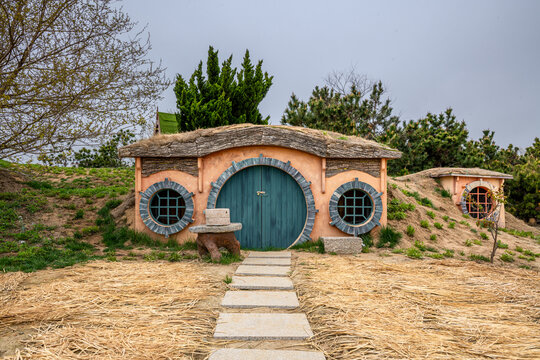 Hobbit house in Rizhao city, Shandong province, China.